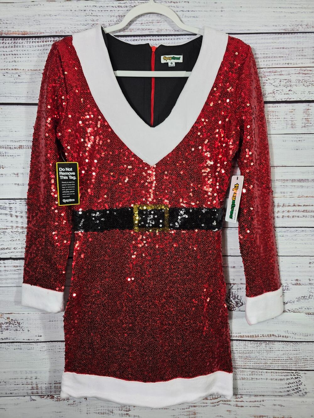 Tipsy Elves Santa Sequin Christmas Dress Size Medium NWT Read